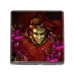 Wonderful Venetian Mask With Floral Elements Memory Card Reader (square) by FantasyWorld7
