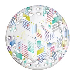 Layer Capital City Building Ornament (round Filigree) by Mariart