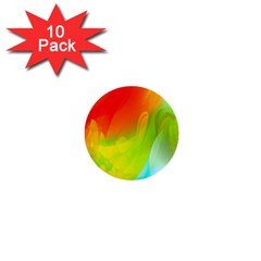 Red Yellow Green Blue Rainbow Color Mix 1  Mini Buttons (10 Pack)  by Mariart