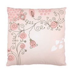 Simple Flower Polka Dots Pink Standard Cushion Case (two Sides) by Mariart