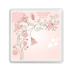 Simple Flower Polka Dots Pink Memory Card Reader (square) 