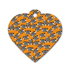 Pattern Halloween Wearing Costume Icreate Dog Tag Heart (two Sides) by iCreate