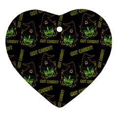 Pattern Halloween Witch Got Candy? Icreate Heart Ornament (two Sides) by iCreate