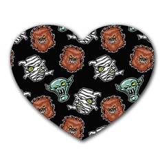 Pattern Halloween Werewolf Mummy Vampire Icreate Heart Mousepads by iCreate