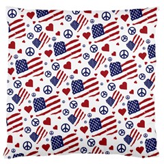 Peace Love America Icreate Large Flano Cushion Case (one Side) by iCreate