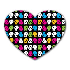 Pattern Painted Skulls Icreate Heart Mousepads by iCreate