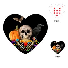 Halloween Candy Keeper Playing Cards (heart)  by Valentinaart