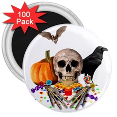 Halloween Candy Keeper 3  Magnets (100 Pack) by Valentinaart