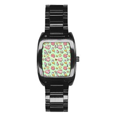 Sweet Pattern Stainless Steel Barrel Watch by Valentinaart