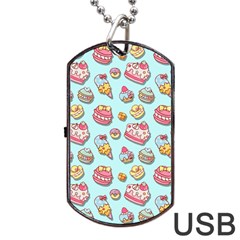 Sweet Pattern Dog Tag Usb Flash (one Side) by Valentinaart