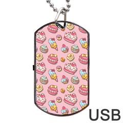 Sweet Pattern Dog Tag Usb Flash (two Sides) by Valentinaart