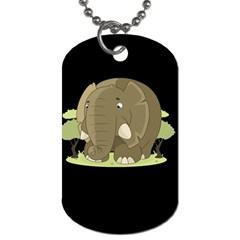 Cute Elephant Dog Tag (two Sides) by Valentinaart