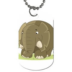 Cute Elephant Dog Tag (two Sides) by Valentinaart