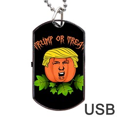 Trump Or Treat  Dog Tag Usb Flash (two Sides) by Valentinaart