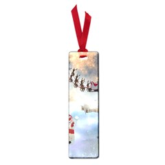 Christmas, Snowman With Santa Claus And Reindeer Small Book Marks by FantasyWorld7