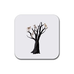 Dead Tree  Rubber Coaster (square)  by Valentinaart