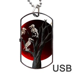 Dead Tree  Dog Tag Usb Flash (two Sides) by Valentinaart