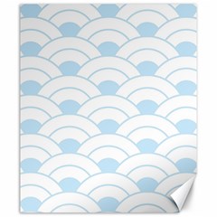 Blue,white,shell,pattern Canvas 20  X 24   by NouveauDesign