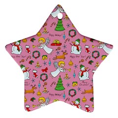 Christmas Pattern Star Ornament (two Sides) by Valentinaart