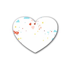 Music Cloud Heart Love Valentine Star Polka Dots Rainbow Mask Sky Heart Coaster (4 Pack)  by Alisyart