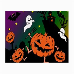 Happy Halloween Small Glasses Cloth (2-side) by Mariart