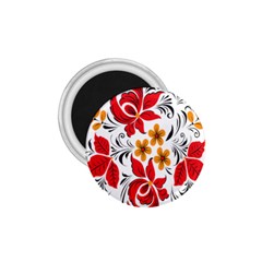 Flower Red Rose Star Floral Yellow Black Leaf 1 75  Magnets by Mariart