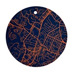 Virginia Map Art City Round Ornament (Two Sides)