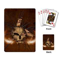 Awesome Skull With Rat On Vintage Background Playing Card