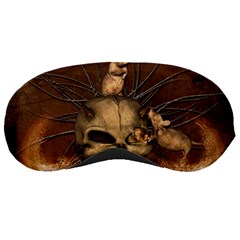 Awesome Skull With Rat On Vintage Background Sleeping Masks by FantasyWorld7