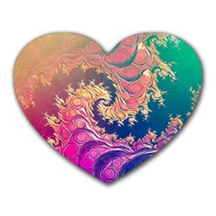 Rainbow Octopus Tentacles In A Fractal Spiral Heart Mousepads by jayaprime