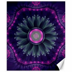 Beautiful Hot Pink And Gray Fractal Anemone Kisses Canvas 8  X 10  by jayaprime