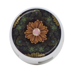 Abloom In Autumn Leaves With Faded Fractal Flowers 4-port Usb Hub (one Side) by jayaprime