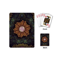 Abloom In Autumn Leaves With Faded Fractal Flowers Playing Cards (mini)  by jayaprime