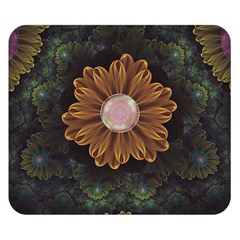 Abloom In Autumn Leaves With Faded Fractal Flowers Double Sided Flano Blanket (small)  by jayaprime