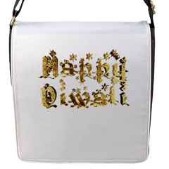 Happy Diwali Gold Golden Stars Star Festival Of Lights Deepavali Typography Flap Messenger Bag (s) by yoursparklingshop