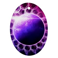Beautiful Violet Nasa Deep Dream Fractal Mandala Ornament (oval) by jayaprime
