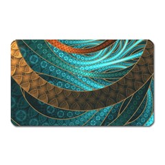 Beautiful Leather & Blue Turquoise Fractal Jewelry Magnet (rectangular) by jayaprime