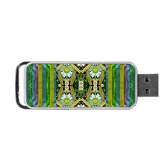 Bread Sticks And Fantasy Flowers In A Rainbow Portable Usb Flash (two Sides) by pepitasart