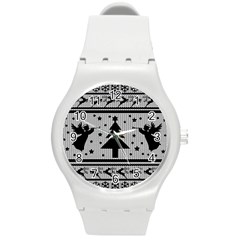 Ugly Christmas Sweater Round Plastic Sport Watch (m) by Valentinaart