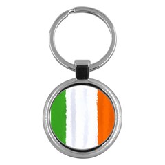 Flag Ireland, Banner Watercolor Painting Art Key Chains (round)  by picsaspassion