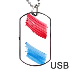 Tricolor Banner Watercolor Painting Art Dog Tag Usb Flash (one Side) by picsaspassion