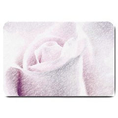 Rose Pink Flower  Floral Pencil Drawing Art Large Doormat  by picsaspassion