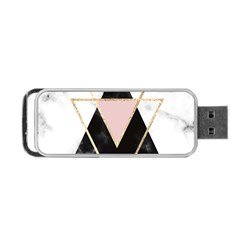 Triangles,gold,black,pink,marbles,collage,modern,trendy,cute,decorative, Portable Usb Flash (one Side) by NouveauDesign