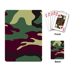 Camuflage Flag Green Purple Grey Playing Card