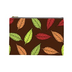 Autumn Leaves Pattern Cosmetic Bag (large)  by Mariart