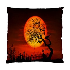 Helloween Midnight Graveyard Silhouette Standard Cushion Case (two Sides) by Mariart
