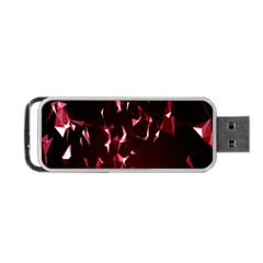 Lying Red Triangle Particles Dark Motion Portable Usb Flash (one Side) by Mariart
