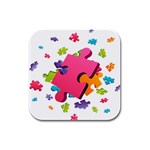 Passel Picture Green Pink Blue Sexy Game Rubber Square Coaster (4 pack) 