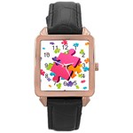 Passel Picture Green Pink Blue Sexy Game Rose Gold Leather Watch 