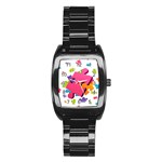 Passel Picture Green Pink Blue Sexy Game Stainless Steel Barrel Watch